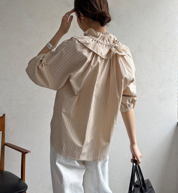  「【WEB限定】フリルカラーラグランブラウス」|シャツ・ブラウス|
