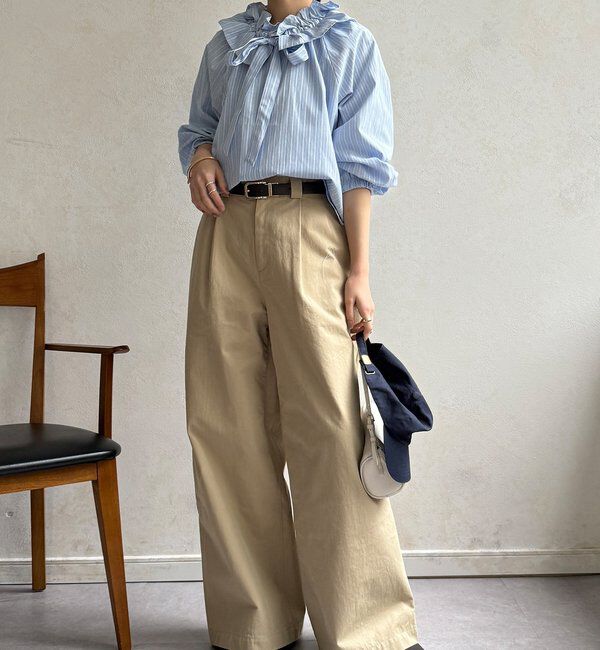  「【WEB限定】フリルカラーラグランブラウス」|シャツ・ブラウス|