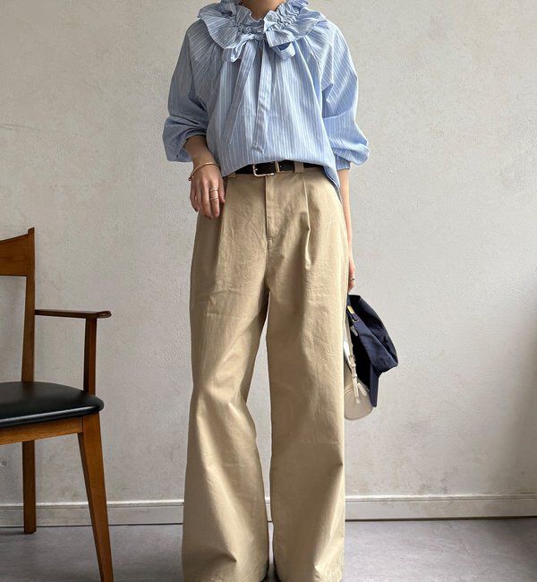  「【WEB限定】フリルカラーラグランブラウス」|シャツ・ブラウス|