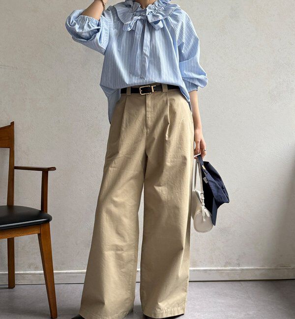  「【WEB限定】フリルカラーラグランブラウス」|シャツ・ブラウス|