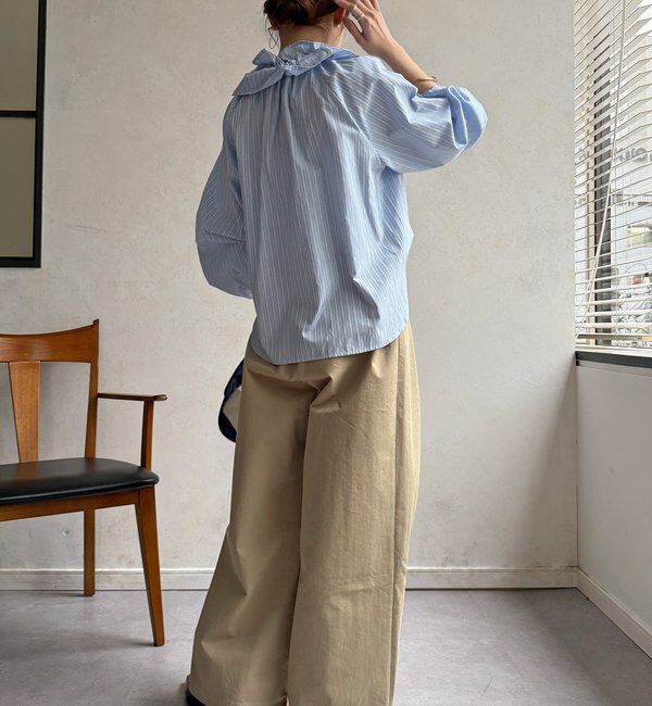  「【WEB限定】フリルカラーラグランブラウス」|シャツ・ブラウス|