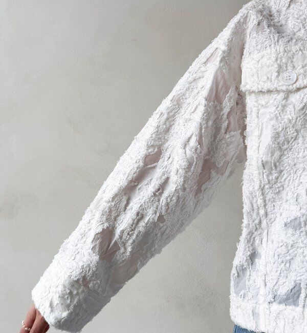  「【WEB限定】カットジャガードジャケット」|ブルゾン・スタジャン|