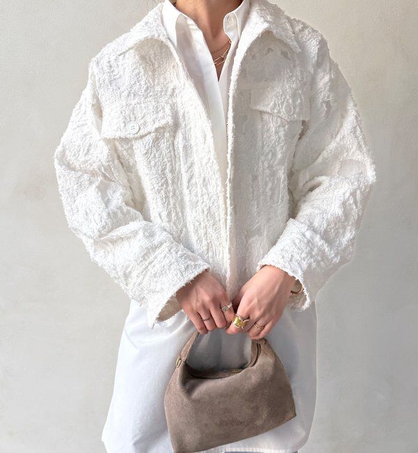  「【WEB限定】カットジャガードジャケット」|ブルゾン・スタジャン|