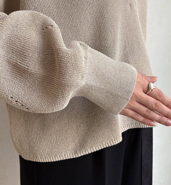  「和紙スキッパープルオーバー」|ニット・セーター|