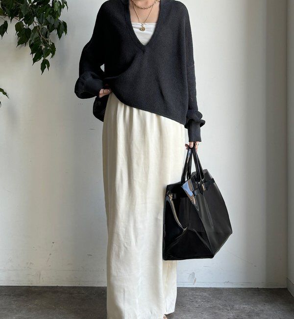  「和紙スキッパープルオーバー」|ニット・セーター|