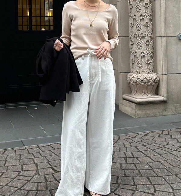  「【REI企画カラーあり】スクエアニットロングスリーブプルオーバー」|ニット・セーター|