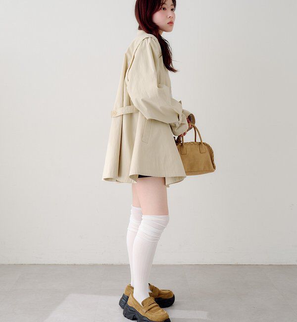  「レース付きフレアトレンチコート」|トレンチコート|