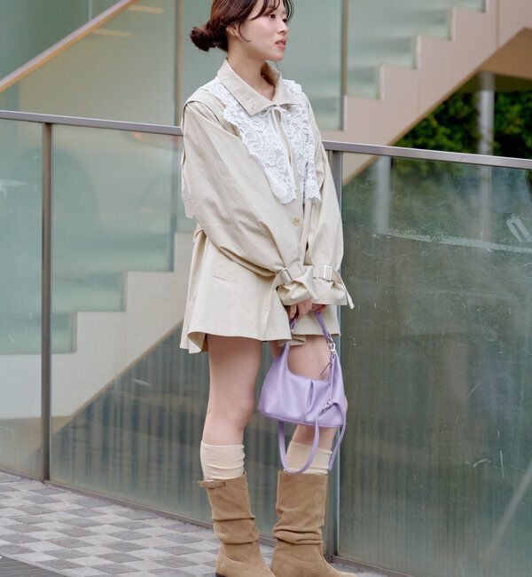  「レース付きフレアトレンチコート」|トレンチコート|