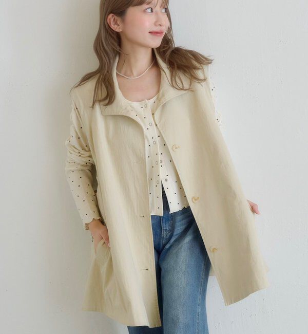  「レース付きフレアトレンチコート」|トレンチコート|