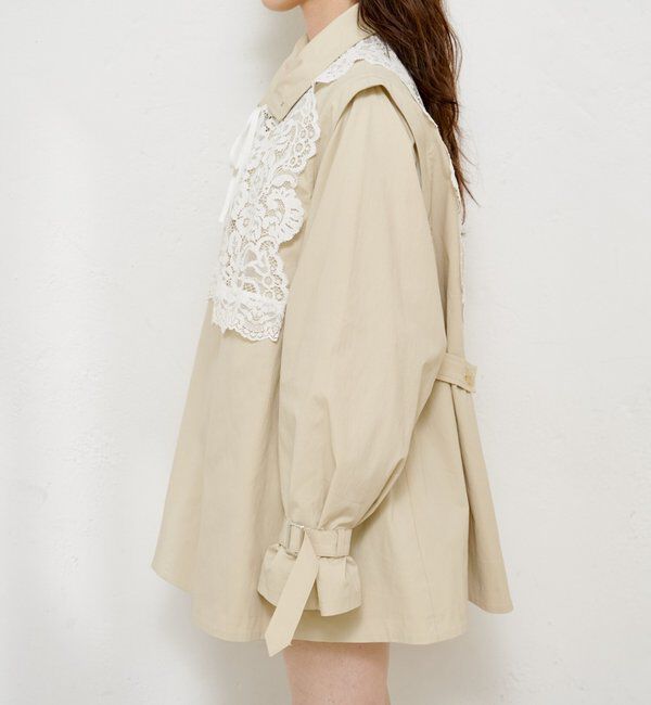  「レース付きフレアトレンチコート」|トレンチコート|