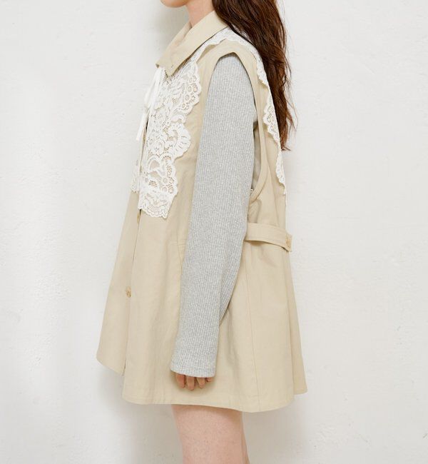  「レース付きフレアトレンチコート」|トレンチコート|