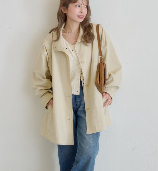  「レース付きフレアトレンチコート」|トレンチコート|