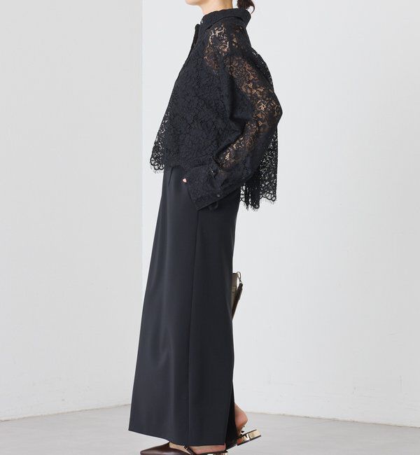  「【女性らしい抜け感】レースクロップドシャツ」|シャツ・ブラウス|