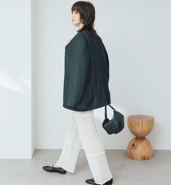  「【a Nice （ア ・ニース）】クロシェトリムニットパンツ」|チノ|