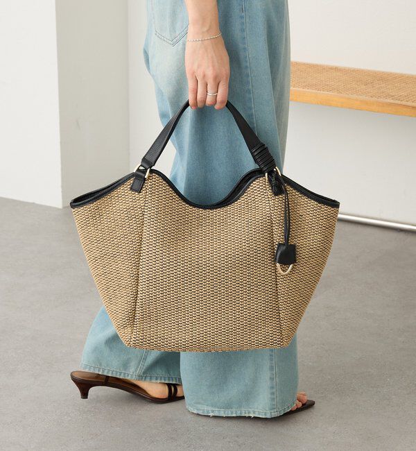  「予約【実用性抜群】レザーパイピングラージトート」|クラッチバッグ|