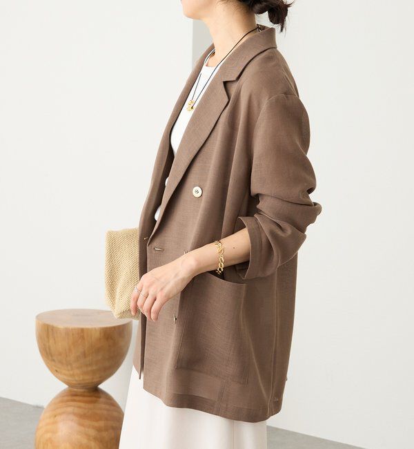  「予約【日除け・冷房避けに】リネンライクメッシュジャケット」|テーラードジャケット|