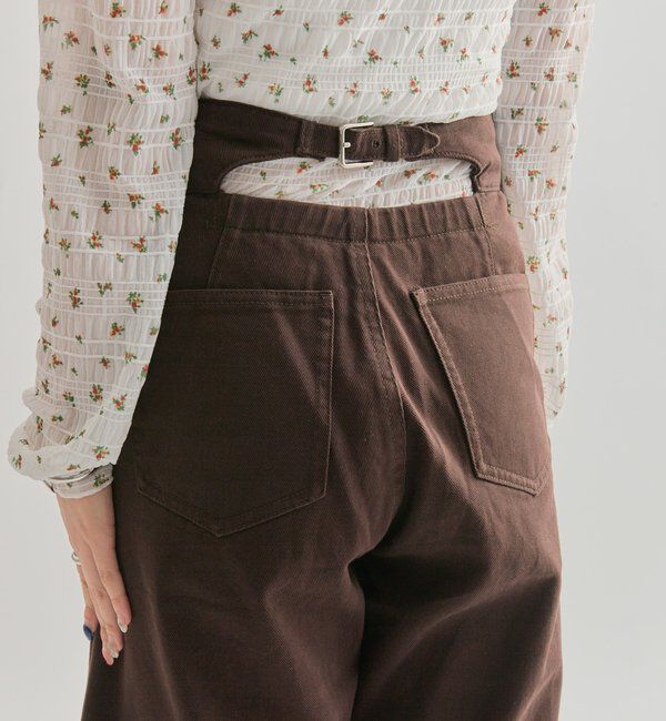  「【バックスタイルがポイント！新色ネイビー】バックシャンカーブデニム」|デニム|