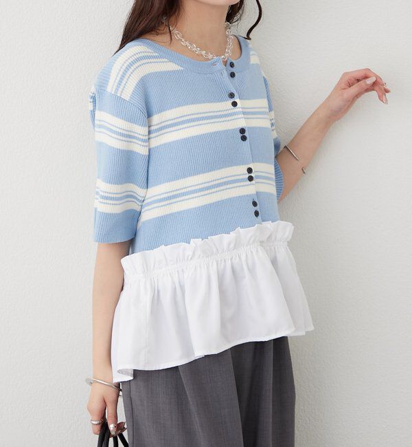  「ペプラム半袖ニット」|ニット・セーター|