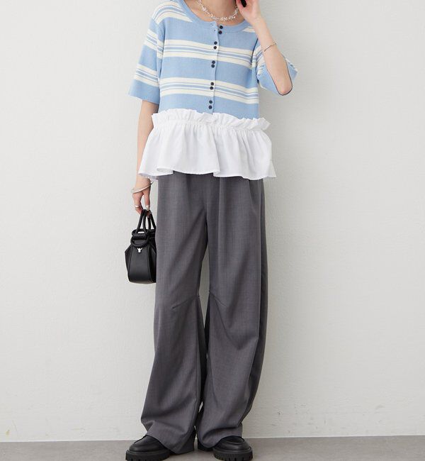  「ペプラム半袖ニット」|ニット・セーター|