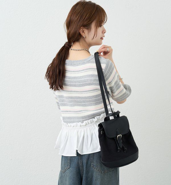  「ペプラム半袖ニット」|ニット・セーター|