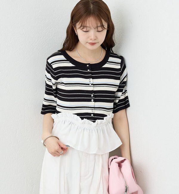  「ペプラム半袖ニット」|ニット・セーター|