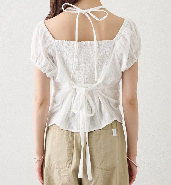  「キャップスリーブコットンレースブラウス」|シャツ・ブラウス|