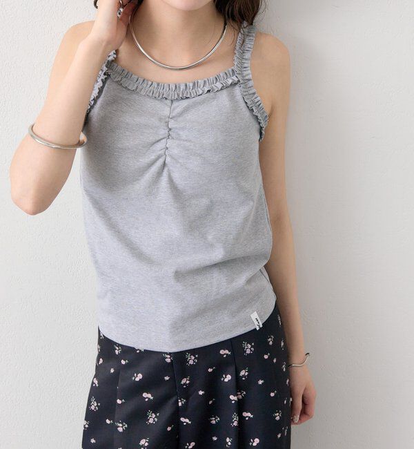  「パット付きギャザーフリルキャミソール」|キャミソール|