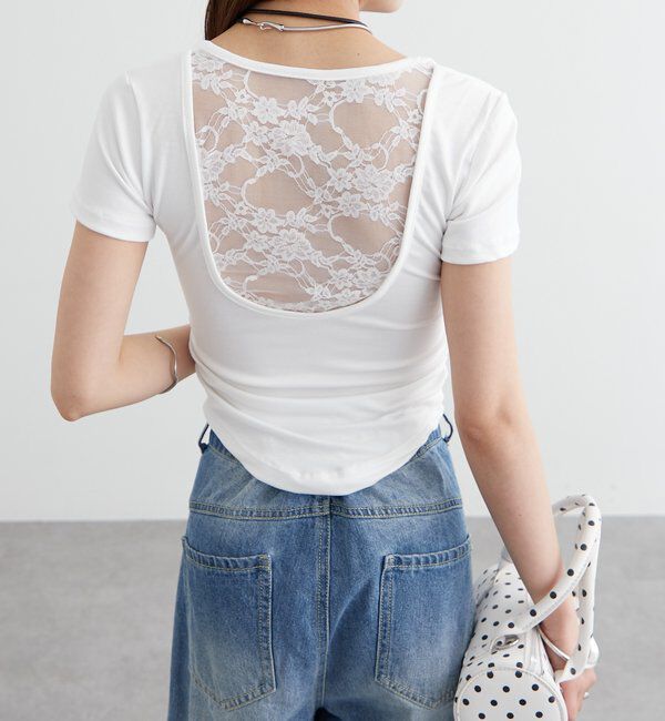  「バックシャンレースちびTシャツ」|Tシャツ・カットソー|