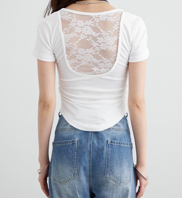  「バックシャンレースちびTシャツ」|Tシャツ・カットソー|