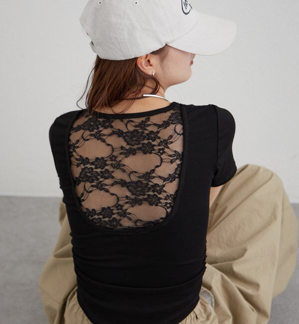  「バックシャンレースちびTシャツ」|Tシャツ・カットソー|