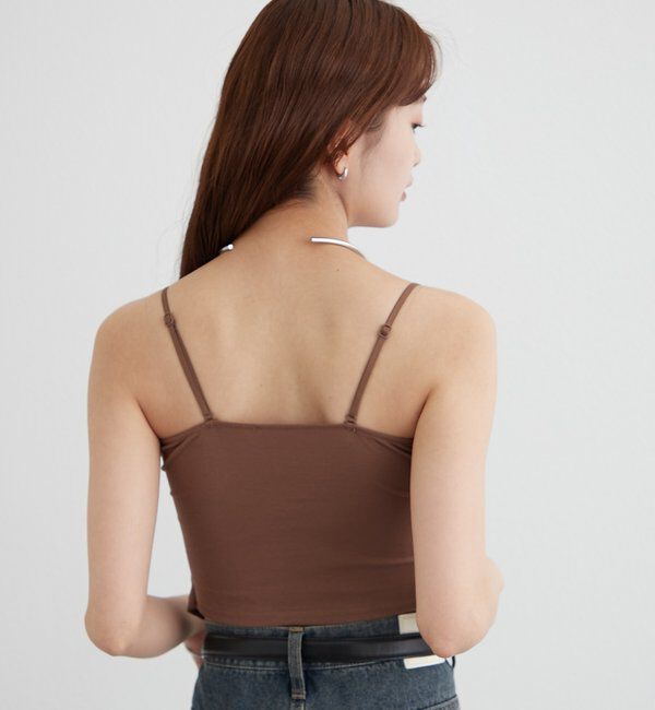  「パット付きボタンスリットキャミソール」|キャミソール|