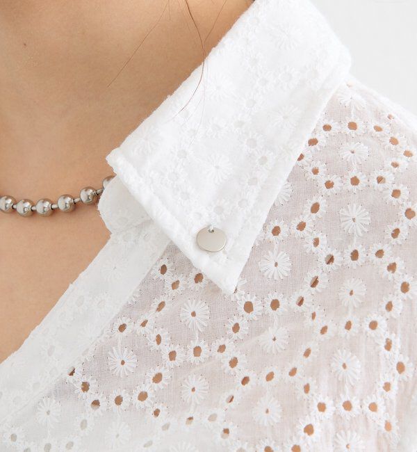  「襟付きサイドギャザーシェイプシャツ」|シャツ・ブラウス|