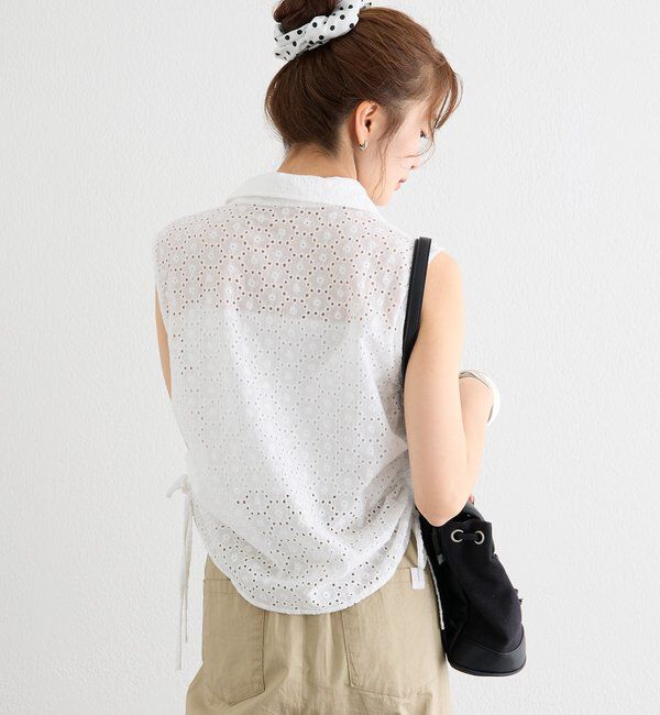  「襟付きサイドギャザーシェイプシャツ」|シャツ・ブラウス|