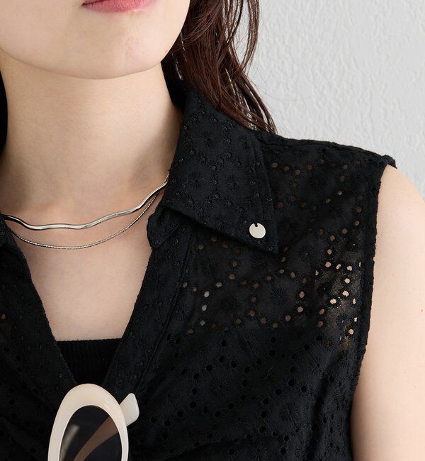  「襟付きサイドギャザーシェイプシャツ」|シャツ・ブラウス|