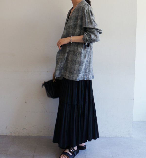  「サテンティアードキャミワンピース」|ワンピース|