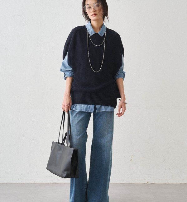  「ギマ鹿子ポンチョニットベスト」|ニット・セーター|