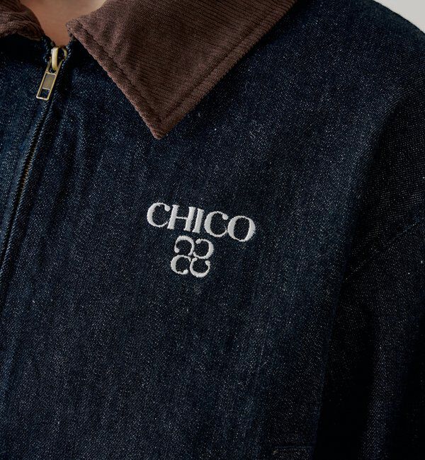  「【セットアップ対応】襟配色デニムジャケット」|デニムジャケット|