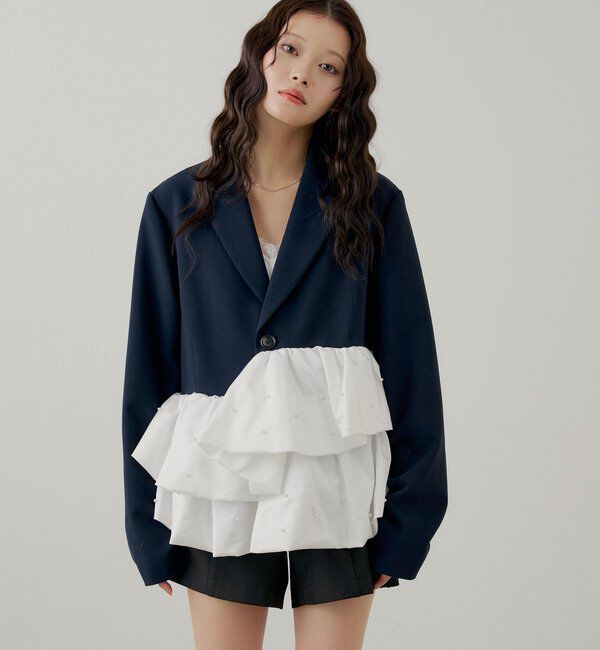  「【SALON by Chico】パールペプラムドッキングジャケット」|その他|