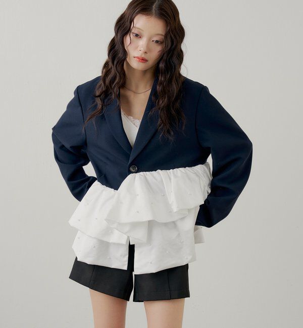  「【SALON by Chico】パールペプラムドッキングジャケット」|その他|