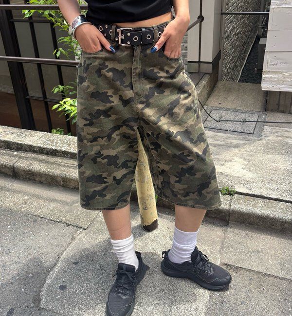  「PATTERNED TWILL SHORTS」|デニム|