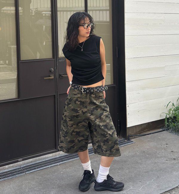  「PATTERNED TWILL SHORTS」|デニム|