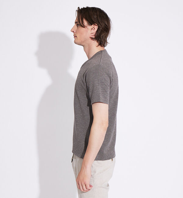 ABAHOUSE「撚り杢ツイル Vネック 半袖 Tシャツ」|Tシャツ・カットソー|