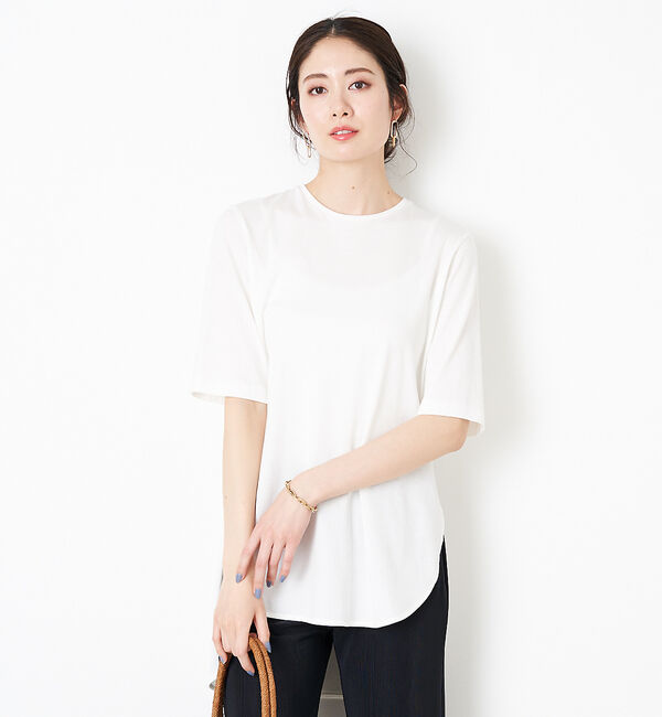 Rouge vif「ラウンドヘムカットソー」|Tシャツ・カットソー|ホワイト