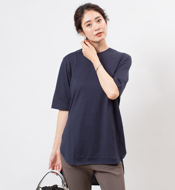 Rouge vif「ラウンドヘムカットソー」|Tシャツ・カットソー|ネイビー