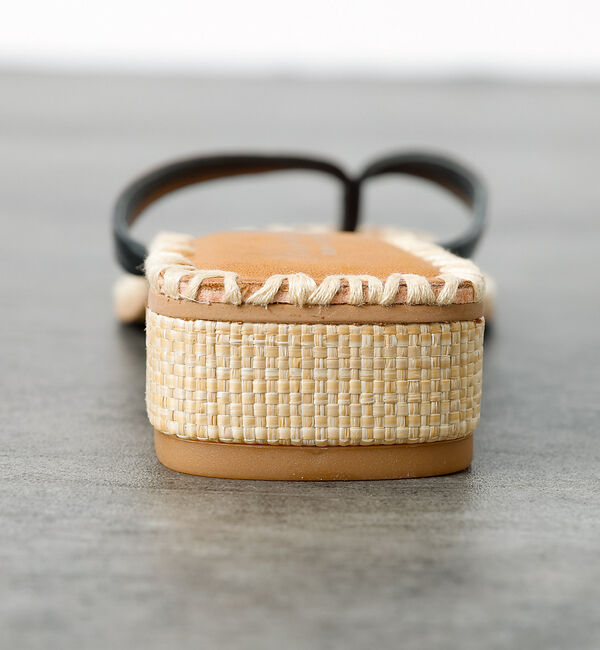 Rouge vif「【PAOLO BOVE / パオロ ボーヴ】ヒール トングサンダル / ラフィア」|サンダル|