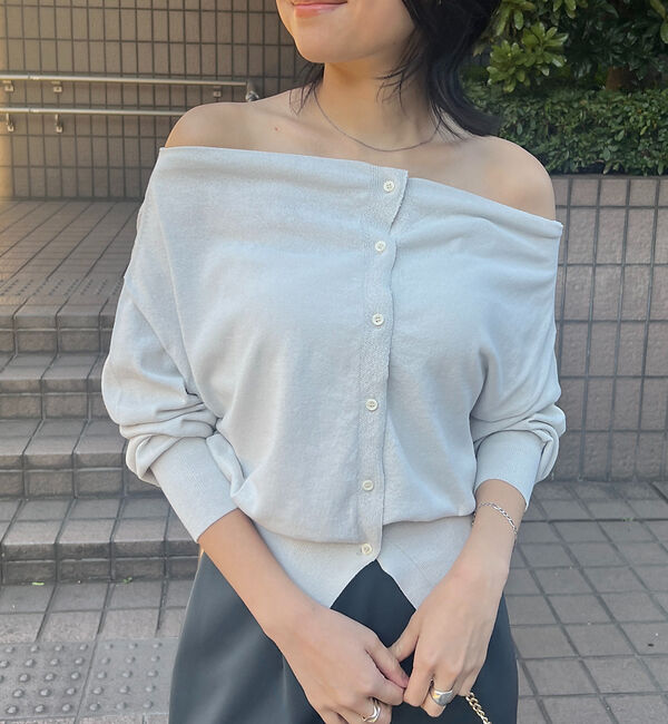 Rouge vif「オフショルダー2WAYカーディガン」|カーディガン|