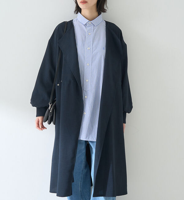 Rouge vif「【一部店舗限定】タンブラーオックスライトコート」|ノーカラーコート|ネイビー