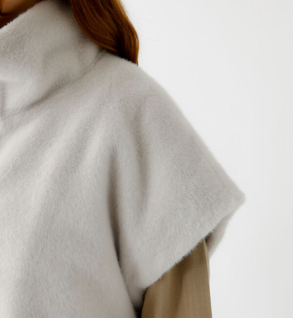 Rouge vif「【MICA&DEAL /マイカアンドディール】ファーベスト/ベスト/ファー/レイ」|ベスト・ジレ|