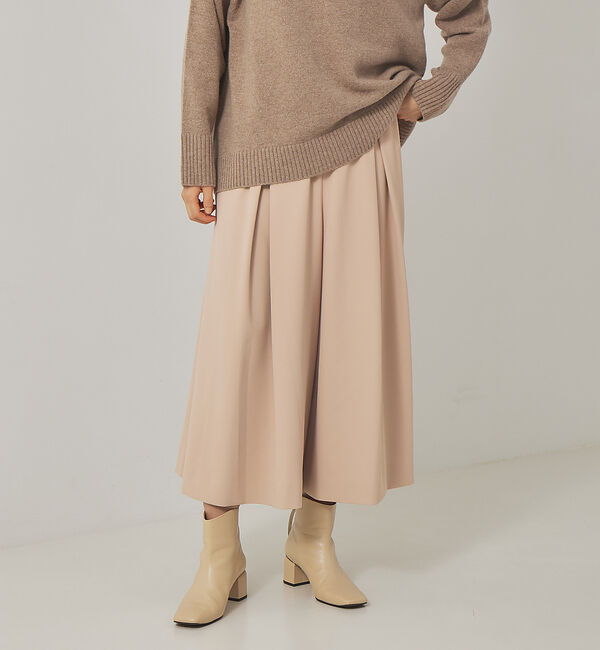 qualite「タックフレアパンツ」|その他|ピンクベージュ