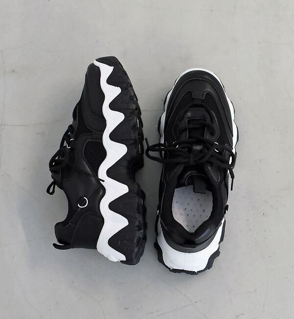 AU BANNISTER「【LAROUTE/軽量】レースアップ 厚底スニーカー」|スニーカー|ブラック